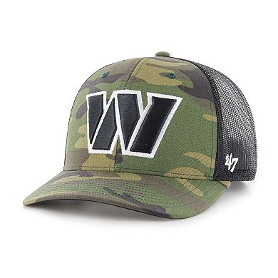 Men's '47 Camo/Black Washington Commanders Trucker Adjustable Hat