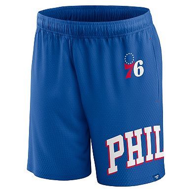 Men's Fanatics Branded Royal Philadelphia 76ers Free Throw Mesh Shorts
