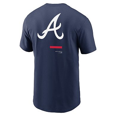 Men's Nike Navy Atlanta Braves Over the Shoulder T-Shirt