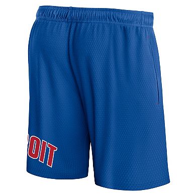Men's Fanatics Branded Blue Detroit Pistons Free Throw Mesh Shorts