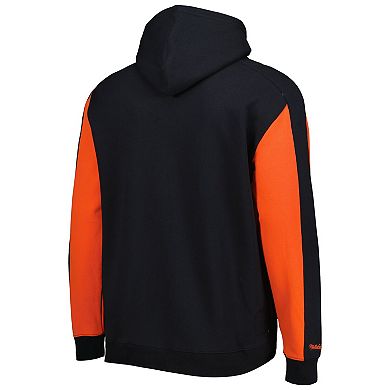 Men's Mitchell & Ness Black/Orange San Francisco Giants Colorblocked Fleece Pullover Hoodie