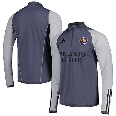 Men's adidas Gray Orlando City SC 2023 On-Field AEROREADY Quarter-Zip Training Top