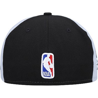 Men's New Era  White/Black San Antonio Spurs Back Half 9FIFTY Fitted Hat