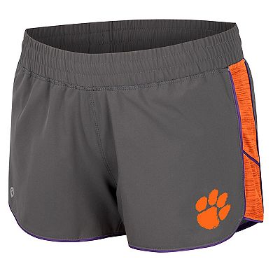 Women's Colosseum Gray Clemson Tigers Pull The Switch Running Shorts