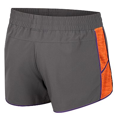 Women's Colosseum Gray Clemson Tigers Pull The Switch Running Shorts