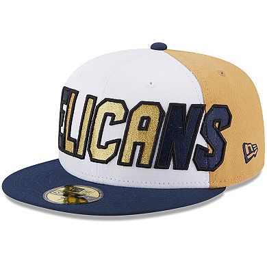 Men's New Era  White/Navy New Orleans Pelicans Back Half 9FIFTY Fitted Hat