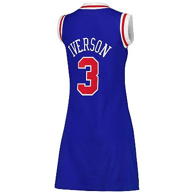 Women's Mitchell & Ness Allen Iverson Royal Philadelphia 76ers 1996 Hardwood Classics Name & Number Player Jersey Dress