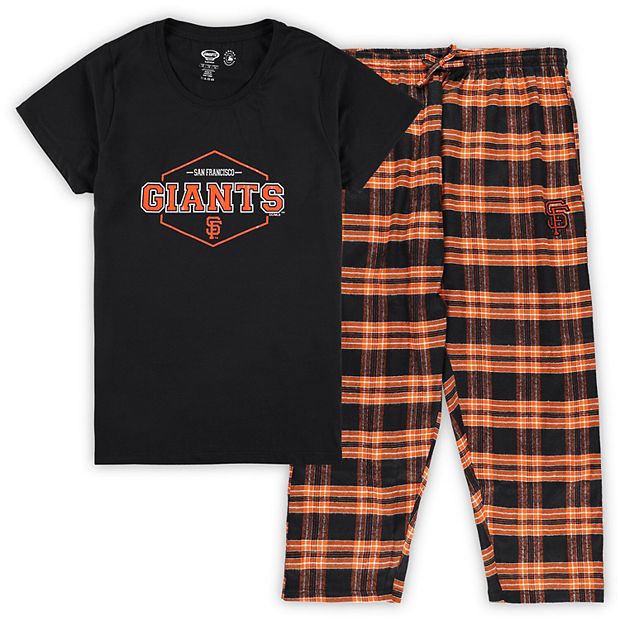 Women's Concepts Sport Black/Orange San Francisco Giants Badge T-Shirt & Pajama Pants Sleep Set Size: Small