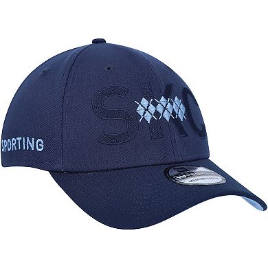 Men's New Era Navy Sporting Kansas City Kick Off 39THIRTY Flex Hat