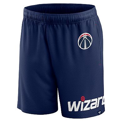 Men's Fanatics Branded Navy Washington Wizards Free Throw Mesh Shorts