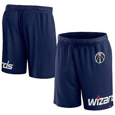 Men's Fanatics Branded Navy Washington Wizards Free Throw Mesh Shorts