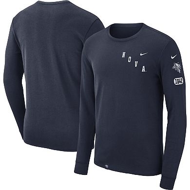 Men's Nike Navy Villanova Wildcats Repeat Logo 2-Hit Long Sleeve T-Shirt