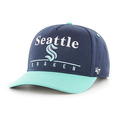 Men's '47 Deep Sea Blue/Light Blue Seattle Kraken Super Hitch Adjustable Snapback Hat