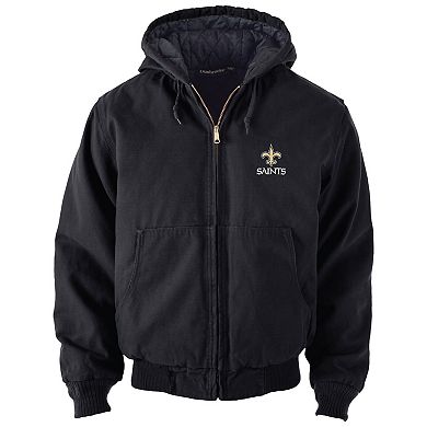 Men's Dunbrooke Black New Orleans Saints Big & Tall Dakota Canvas Hoodie Full-Zip Jacket