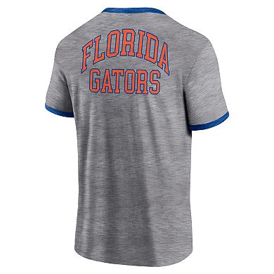 Men's Fanatics Heather Gray Florida Gators Classic Stack Ringer T-Shirt