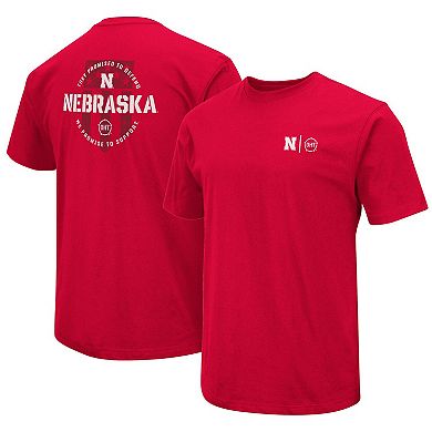 Men's Colosseum Scarlet Nebraska Huskers OHT Military Appreciation T-Shirt