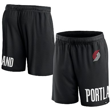 Men's Fanatics Branded Black Portland Trail Blazers Free Throw Mesh Shorts
