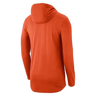 Men's Nike Orange Clemson Tigers Team Performance Long Sleeve Hoodie T-Shirt
