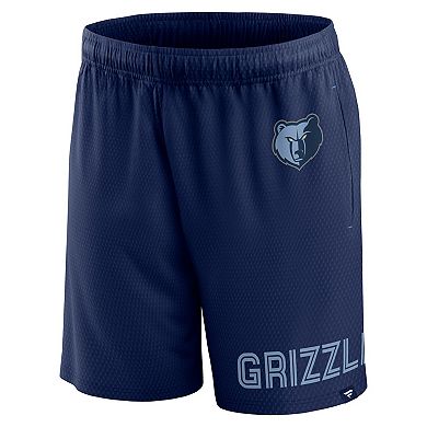Men's Fanatics Branded Navy Memphis Grizzlies Free Throw Mesh Shorts