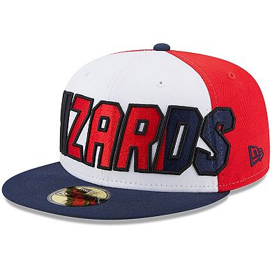 Men's New Era  White/Navy Washington Wizards Back Half 9FIFTY Fitted Hat