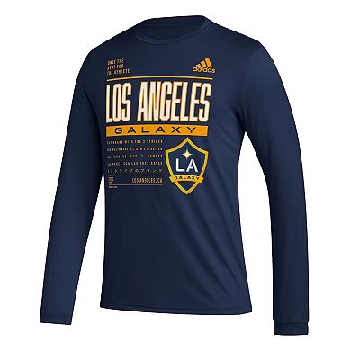 Men's adidas Navy LA Galaxy Club DNA Long Sleeve T-Shirt