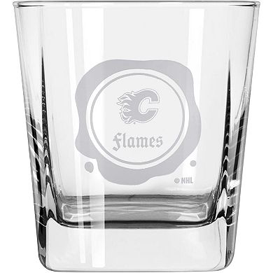 Calgary Flames 14oz. Frost Stamp Old Fashioned Glass