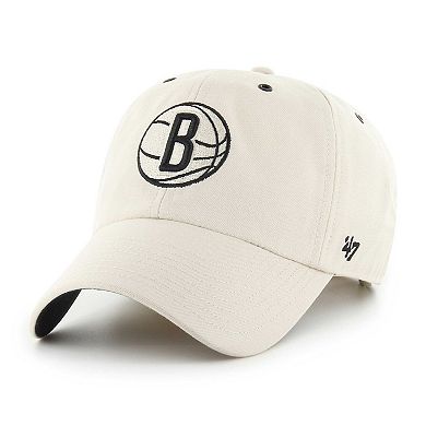 Men's '47 Cream Brooklyn Nets Lunar Clean Up Adjustable Hat
