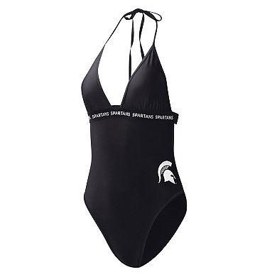 Women's G-III 4Her by Carl Banks Black Michigan State Spartans Full Count One-Piece Swimsuit