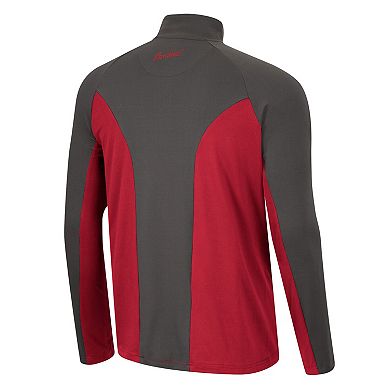 Men's Colosseum Cardinal/Charcoal Stanford Cardinal Two Yutes Raglan Quarter-Zip Windshirt