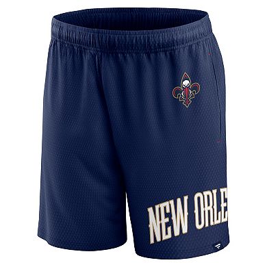 Men's Fanatics Branded Navy New Orleans Pelicans Free Throw Mesh Shorts