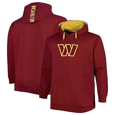 Men's Burgundy Washington Commanders Big & Tall Logo Pullover Hoodie