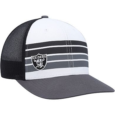 Youth '47 White/Charcoal Las Vegas Raiders Cove Trucker Snapback Hat