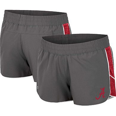 Women's Colosseum Gray Alabama Crimson Tide Pull The Switch Running Shorts