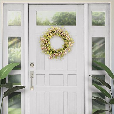 Puleo International Inc. Artificial Blossoming Poppy Spring Wreath