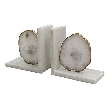 Marble-Base 2-Piece Set Bookends Table Décor