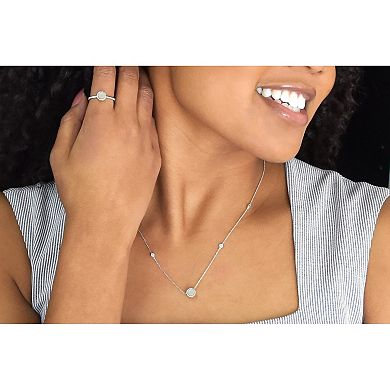 Boston Bay Diamonds Sterling Silver Genuine Opal & Lab-Grown White Sapphire Necklace