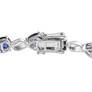 Sterling Silver Lab-Created Sapphire Bracelet