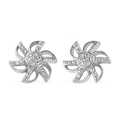 Sterling Silver 1/6 Carat T.W. Diamond Stud Earrings & Pendant Necklace Set