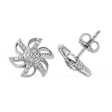 Sterling Silver 1/6 Carat T.W. Diamond Stud Earrings & Pendant Necklace Set