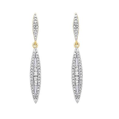 10k Gold 3/8 Carat T.W. Diamond Dangle Earrings