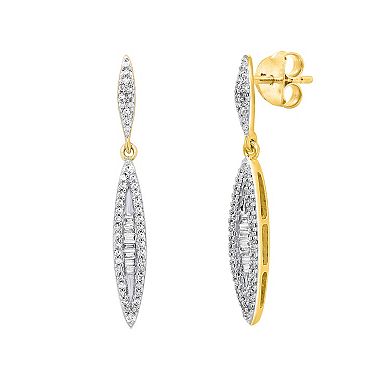 10k Gold 3/8 Carat T.W. Diamond Dangle Earrings