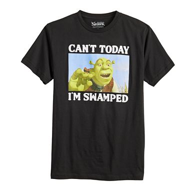Men's Shrek "Can't Today I'm Swamped" Meme Graphic Tee