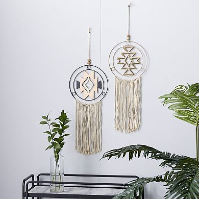 Stella & Eve Metal Wall Decor With Fringe Detailing