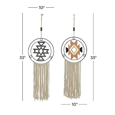 Stella & Eve Metal Wall Decor With Fringe Detailing