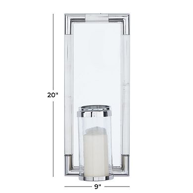 Stella & Eve Stainless Steel Pillar Wall Sconce With Mirror Backing