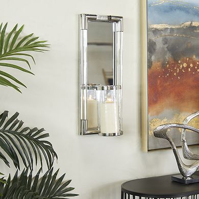 Stella & Eve Stainless Steel Pillar Wall Sconce With Mirror Backing