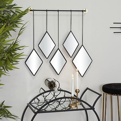 Stella & Eve Metal Diamond Shapes Wall Mirror With Hanging Bar