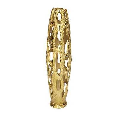 Stella & Eve Aluminum Vase With Cut Out Designs