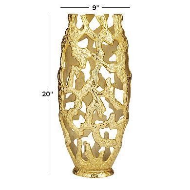 Stella & Eve Aluminum Vase With Cut Out Designs