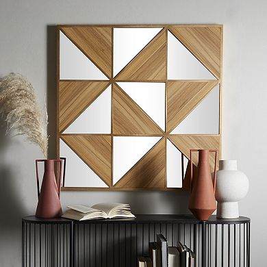 Stella & Eve Wood Triangle Mirrored Wall Decor
